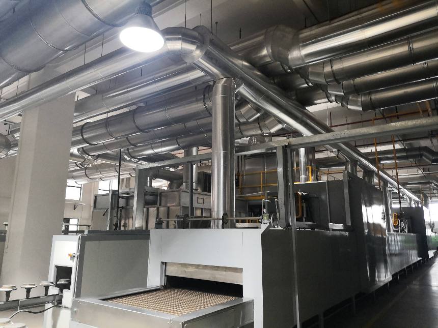 噴涂線車間制作工程，噴涂烤漆線廢氣管道收集系統(tǒng)，噴涂環(huán)保設備